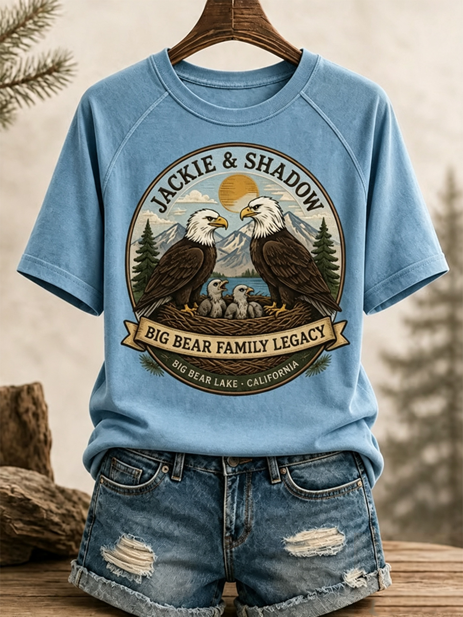 Women's Family Legacy Big Bear Lake California Wildlife Print T-shirt