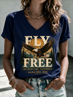Women'S Fly Free Jackie Print V-Neck Tee