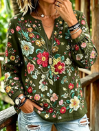 Women'S Casual Floral Print Top
