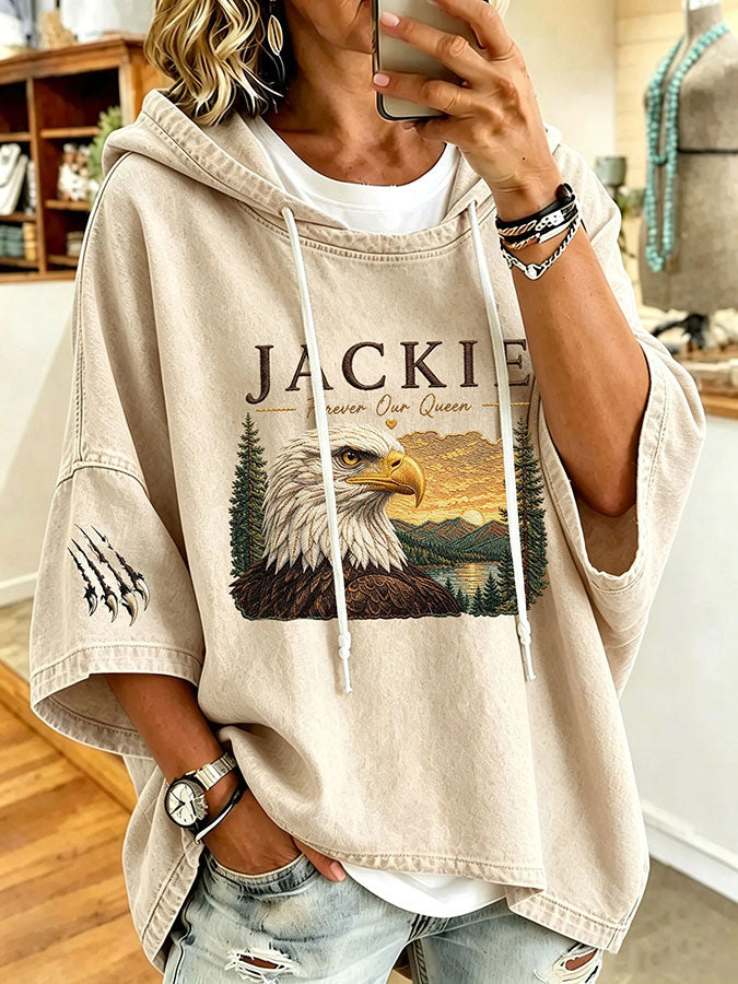 Women'S Eagle Print Hoodie