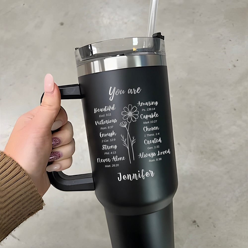 Personalized Birth Flower 40OZ Tumbler