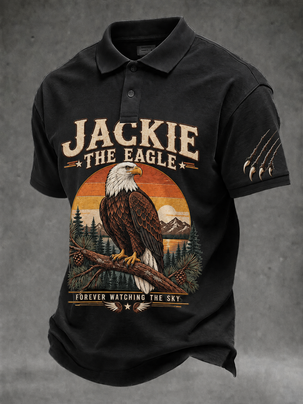 Men's Bald Eagle Jackie Print Polo Shirt