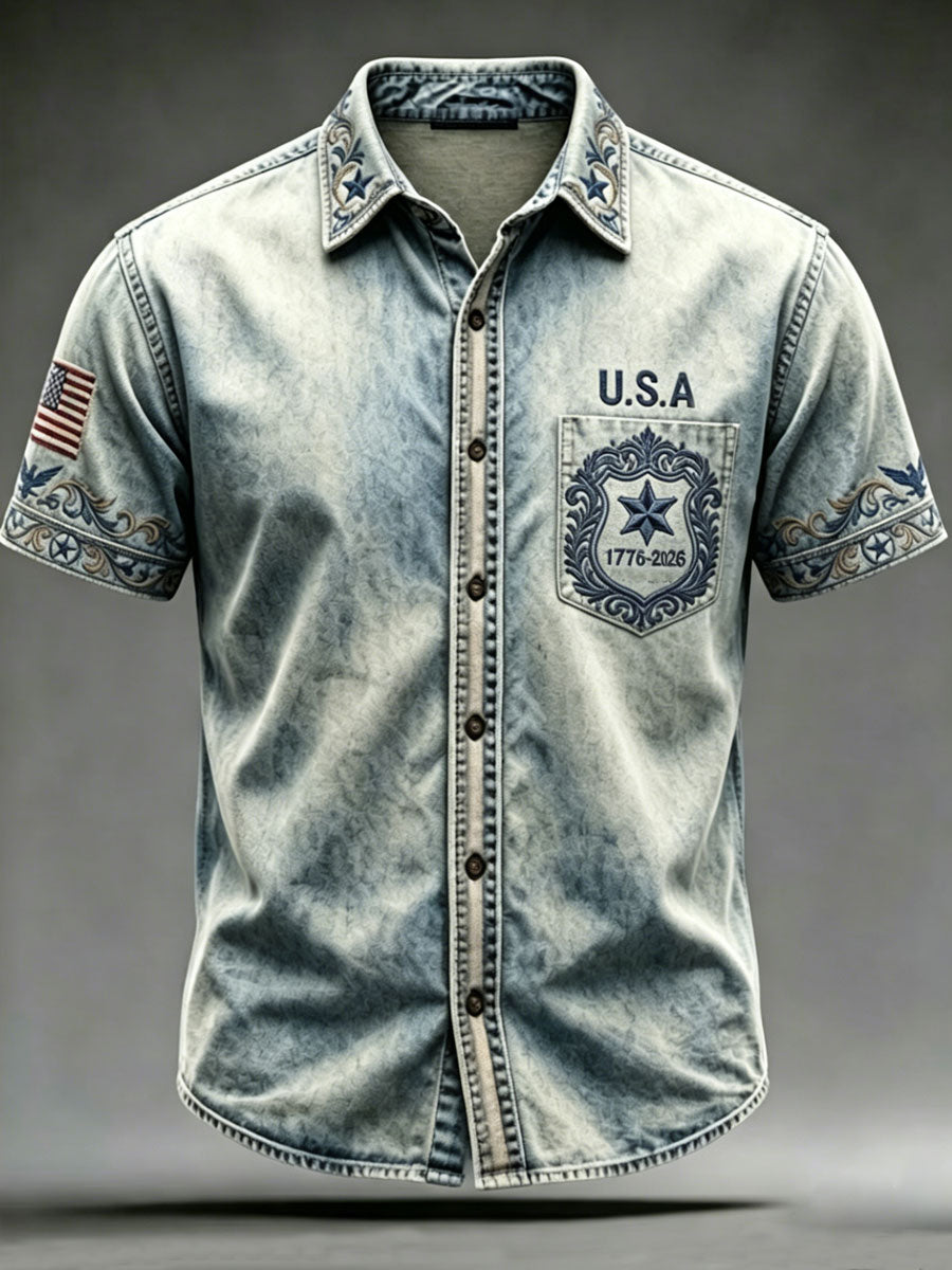 Men'S 250Th Anniversary National Print  Shirt