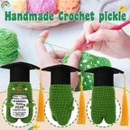Handmade Crochet Graduation Pickle