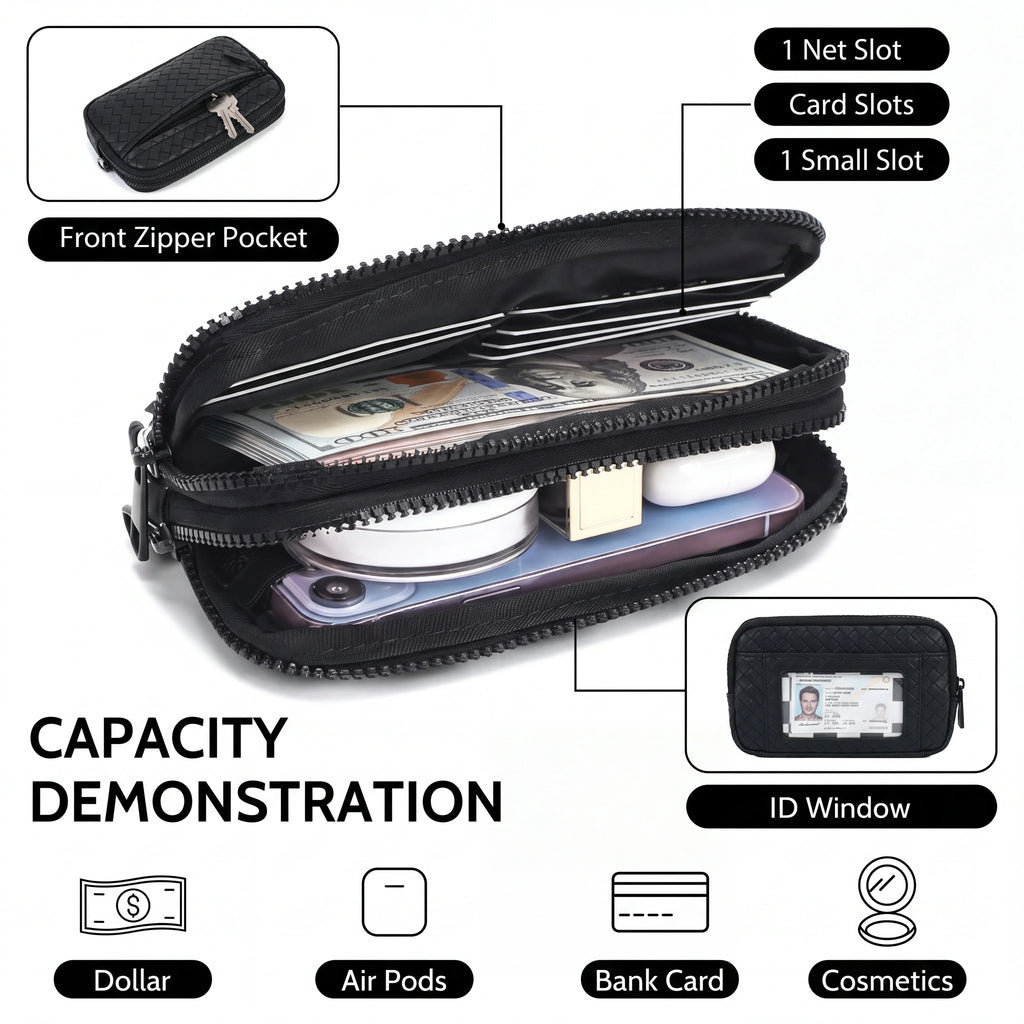 Statshy ¨C Woven Leather Crossbody Wallet