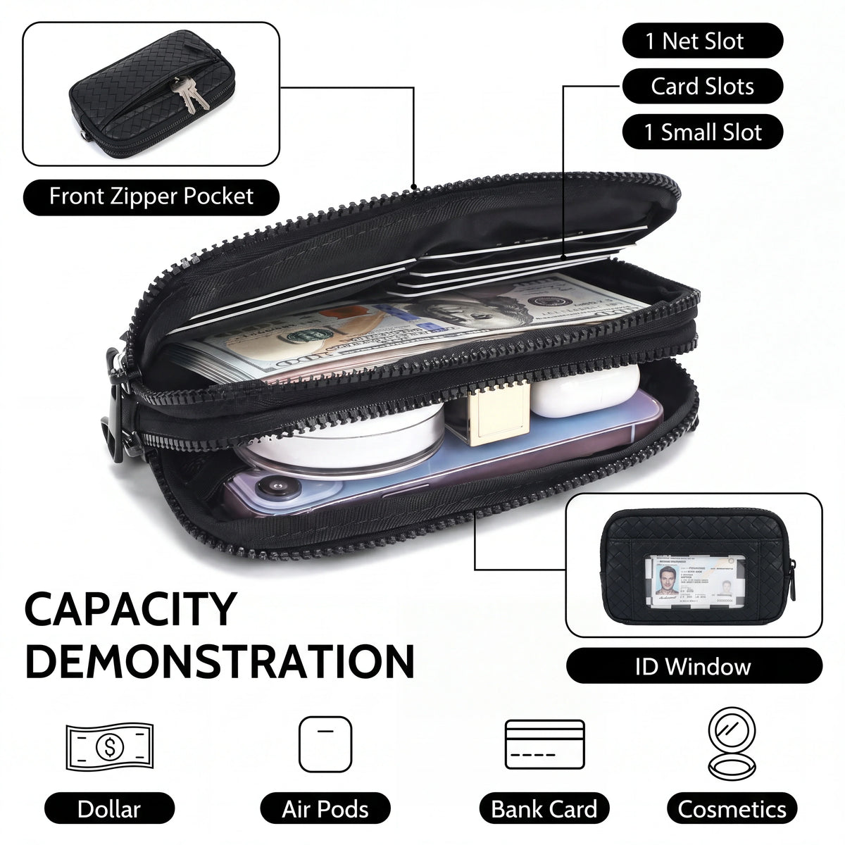 Statshy ¨C Woven Leather Crossbody Wallet