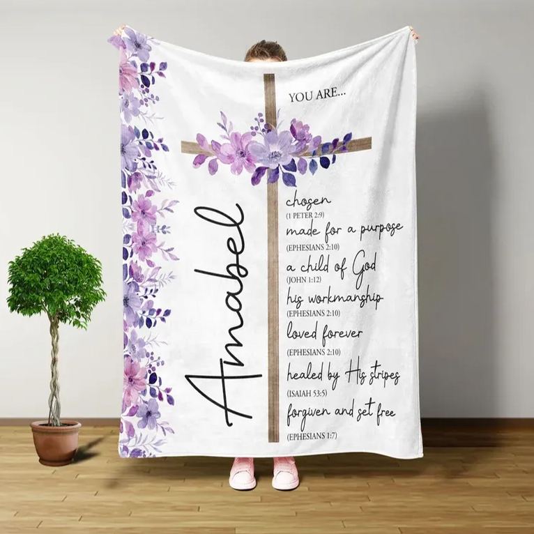 Personalized Bible Verse Christian Blanket