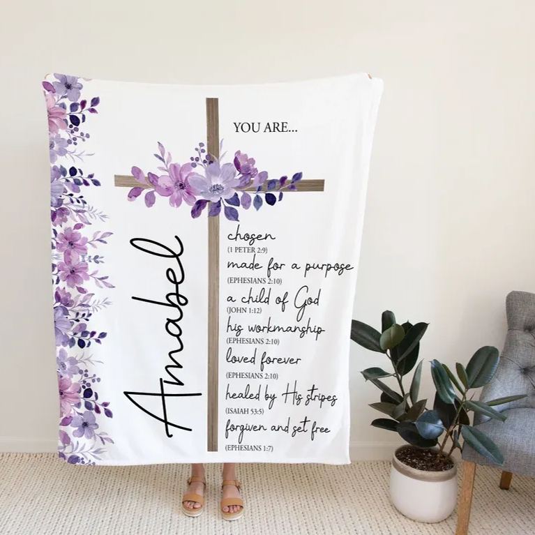Personalized Bible Verse Christian Blanket