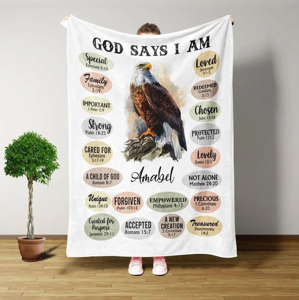 Personalized God Says I Am Christian Blanket