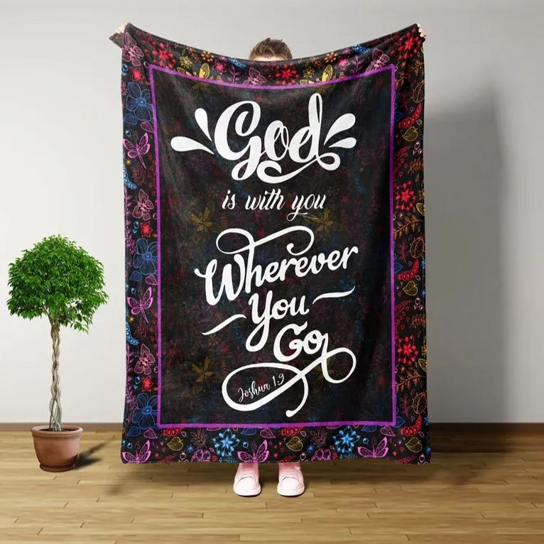 God Is With You Christian Blanket