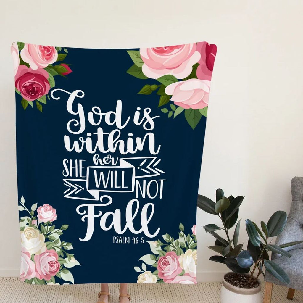 God Is Within Her Christian Blanket