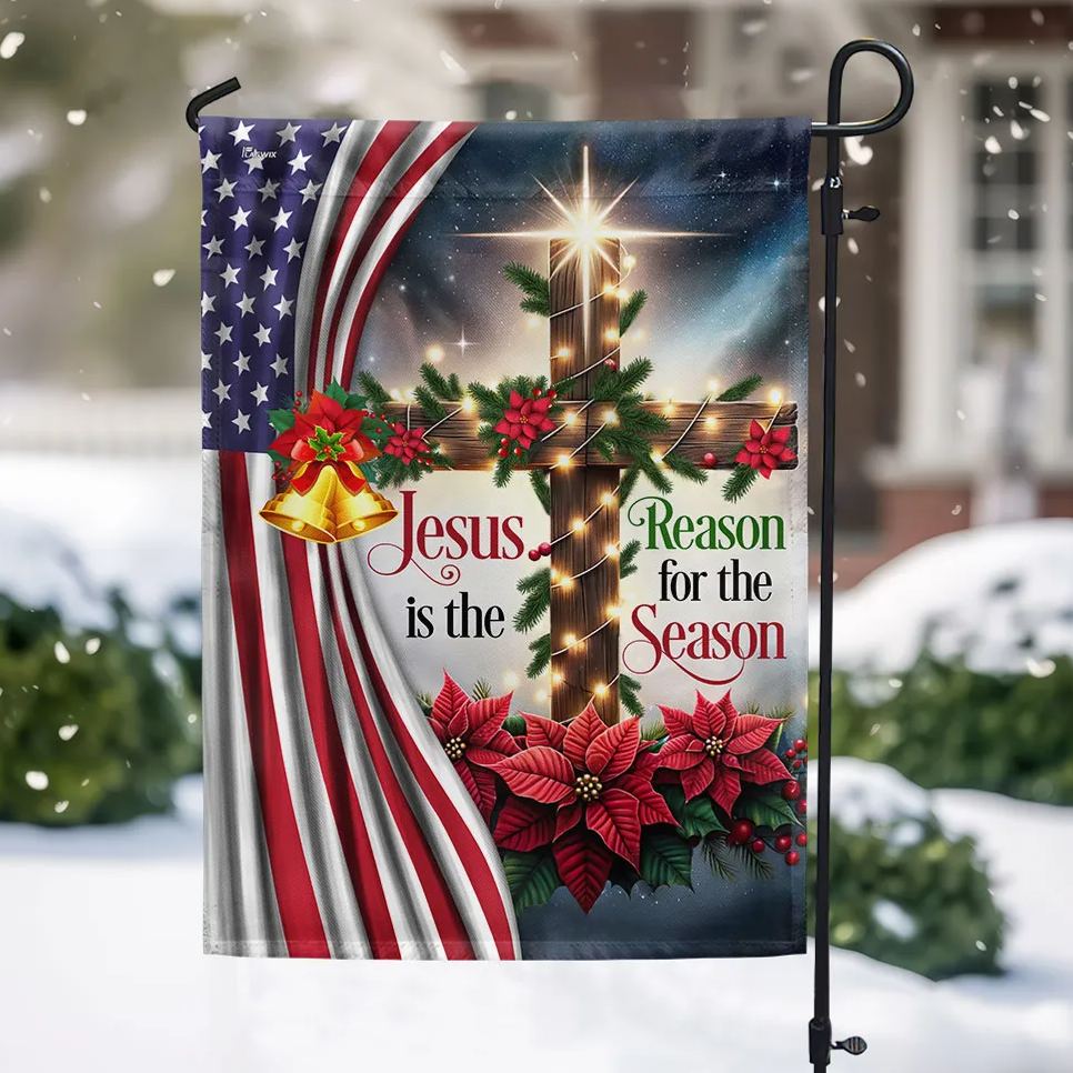Jesus Is The Reason For The Season Christian Christmas Flag