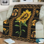 Sunflower And Jesus Cross Christian Blanket