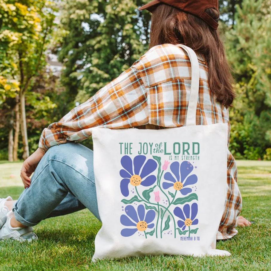 The Joy Of The Lord Christian Canvas Tote Bag
