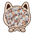 Morandi-Colored Lovely Dog Shaped Wooden Jigsaw Puzzle