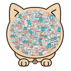 Morandi-Colored Lovely Cat Shaped Wooden Jigsaw Puzzle