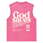 God Saves Christian Washed Tank Top