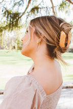 Orange Checkered Claw Clip