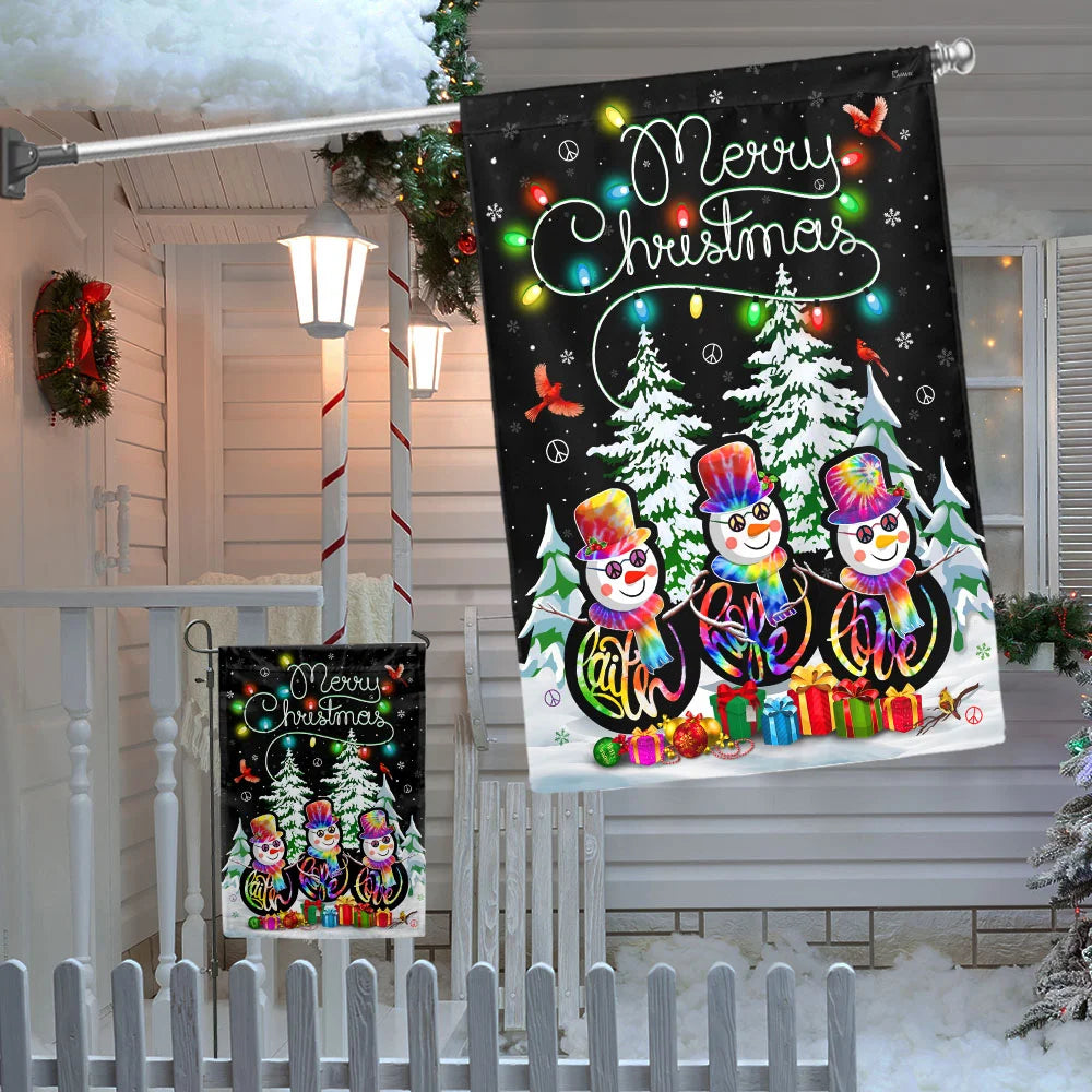 Faith Hope Love Christian Christmas Flag