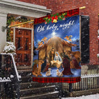 Nativity Scene Oh Holy Night Jesus Was Born Christmas Flag