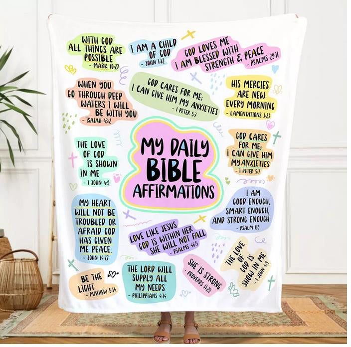 Christian Bible Verse Affirmations Throw Blanket