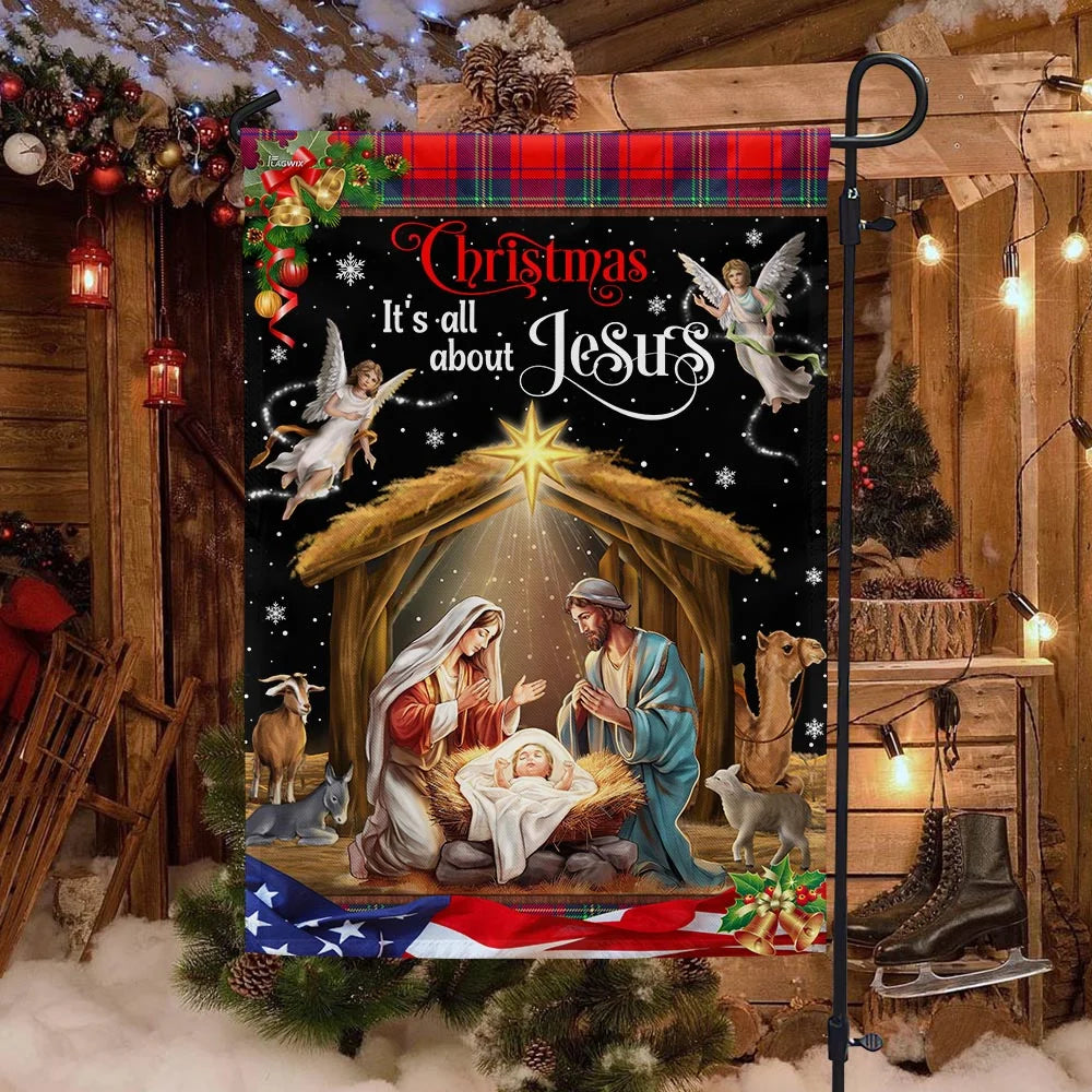 Christmas It¡¯s All About Jesus Flag