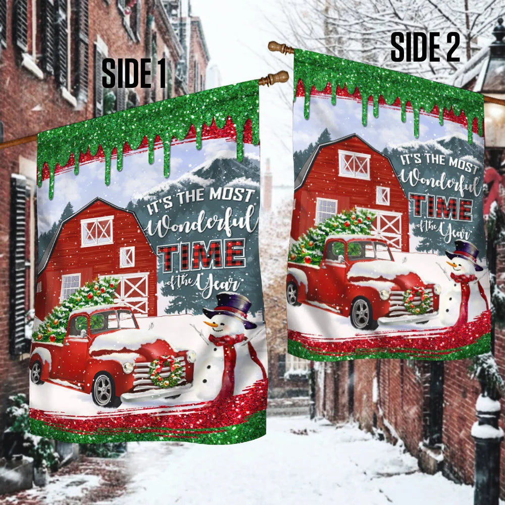 It¡¯s The Most Wonderful Time Of The Year Christmas Flag
