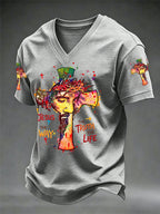 Men's Jesus The Way The Truth The Life Print Casual V-Neck Tee