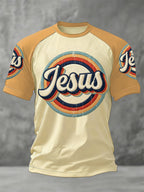 Men's Christian Jesus Print Casual Tee