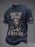 Men's Christian Jesus Print Casual Tee