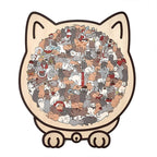 Morandi-Colored Cat/Dog Shaped Wooden Jigsaw Puzzle