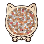 Morandi-Colored Cat/Dog Shaped Wooden Jigsaw Puzzle