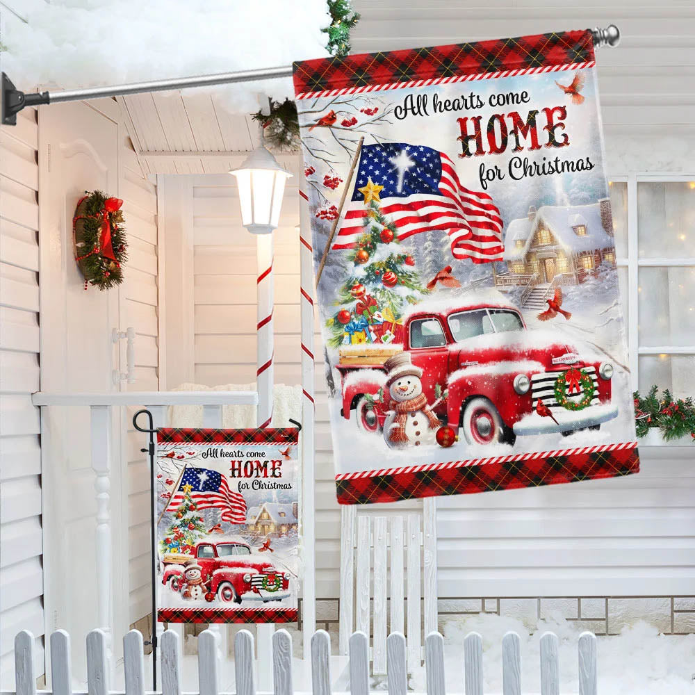 All Hearts Come Home For Christmas Flag