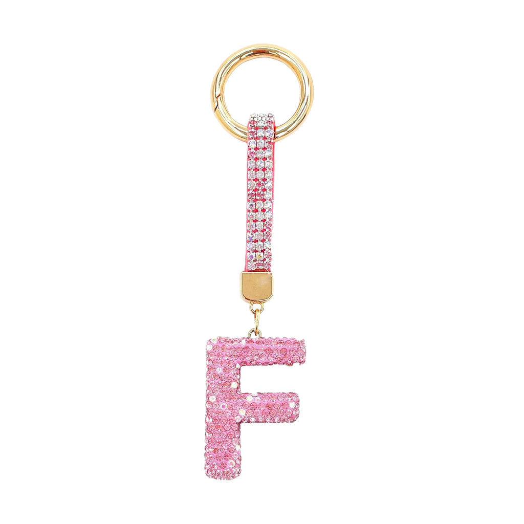 Sparkle Initial ¨C Bag Charm (Pink)