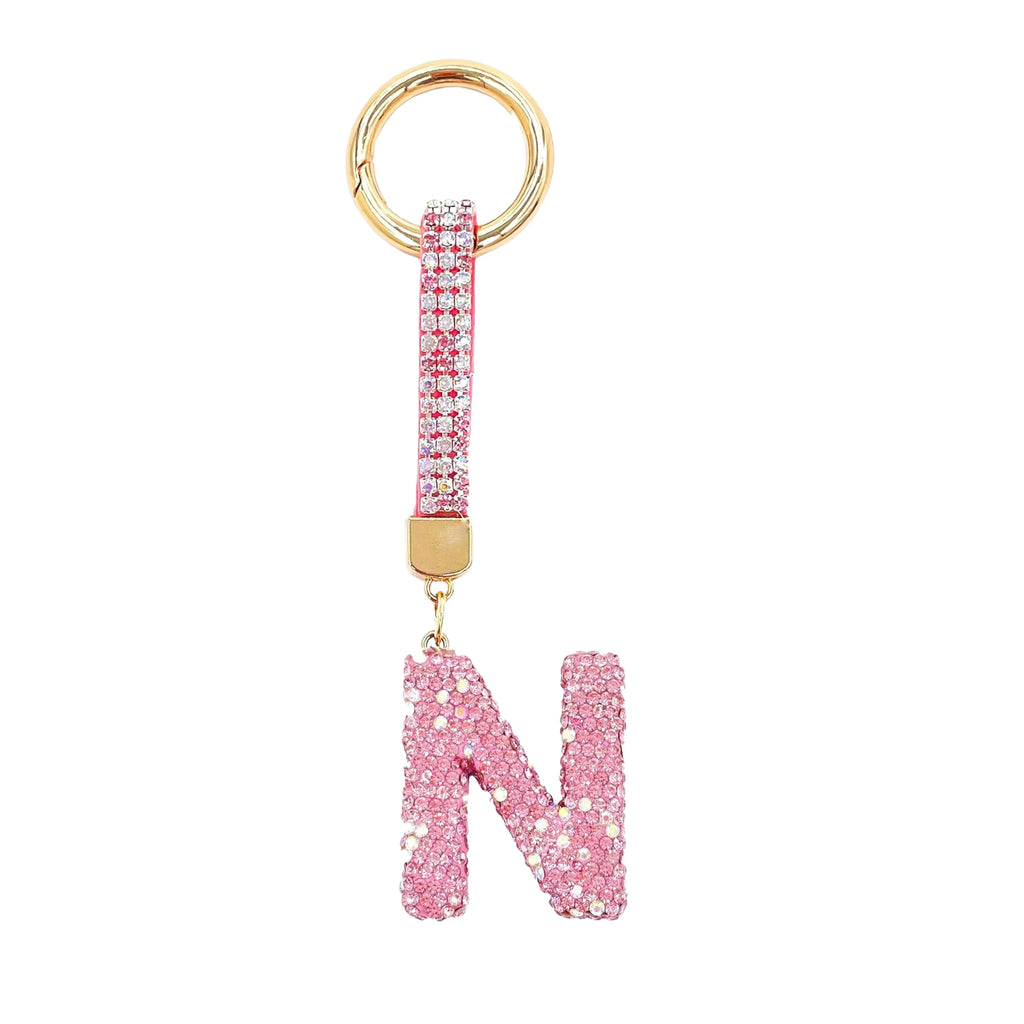 Sparkle Initial ¨C Bag Charm (Pink)