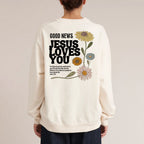 Good News Jesus Love You Christian Washed Sweatshirt