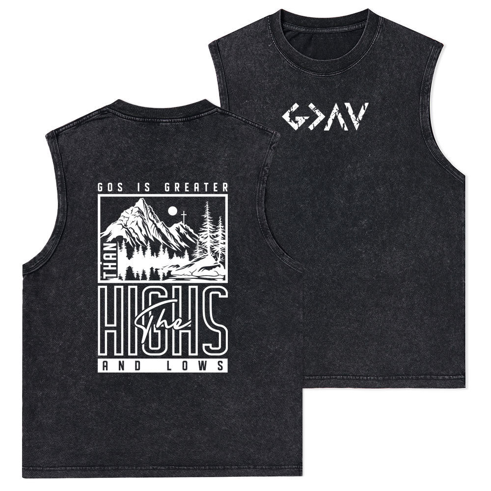God Is Greater Christian Washed Tank Top