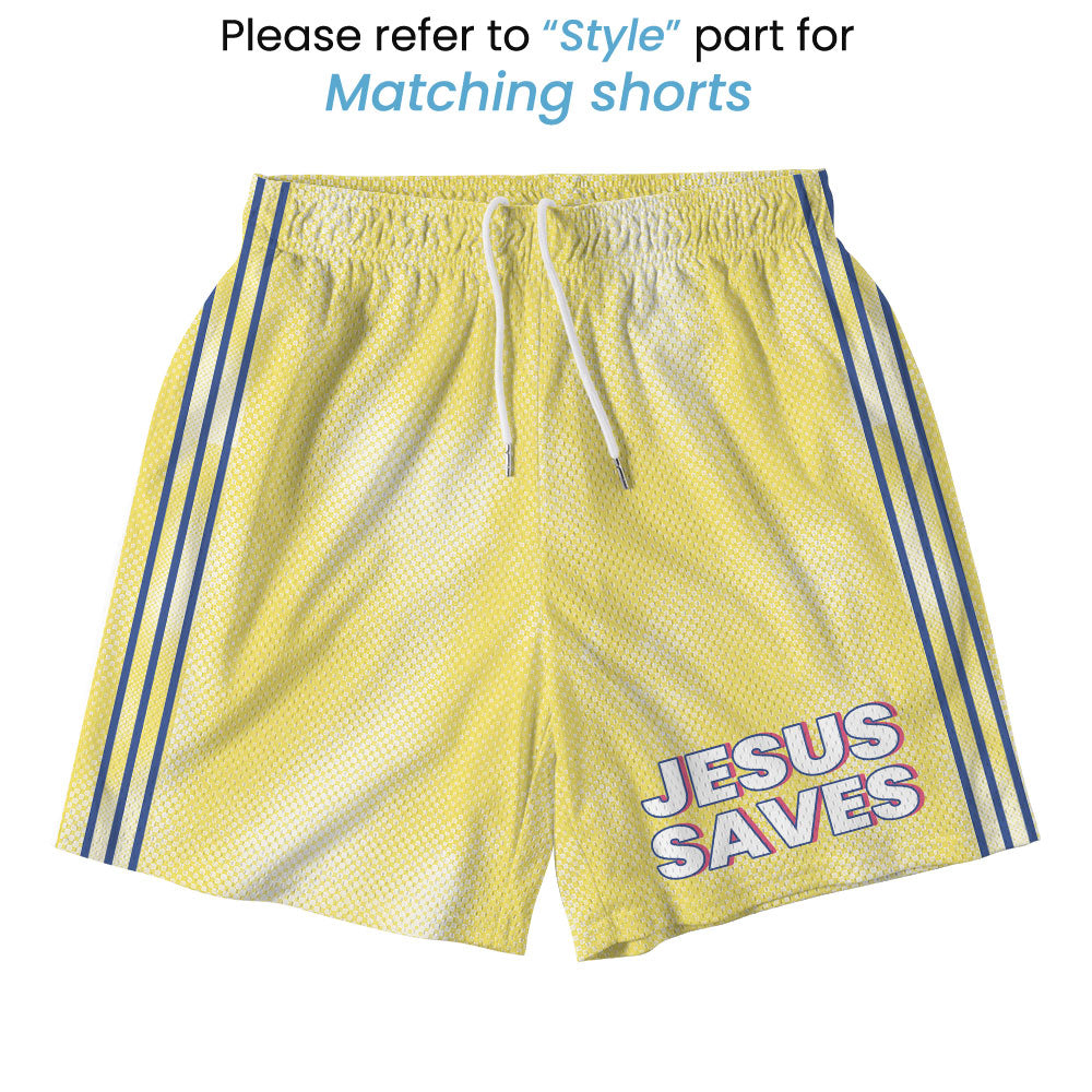 Jesus Saves Christian Yellow Collar Jersey