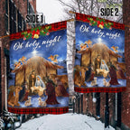 Nativity Scene Oh Holy Night Jesus Was Born Christmas Flag