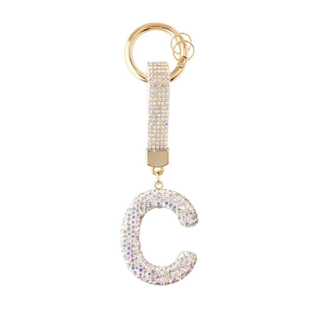 Sparkle Initial ¨C Bag Charm (Silver)