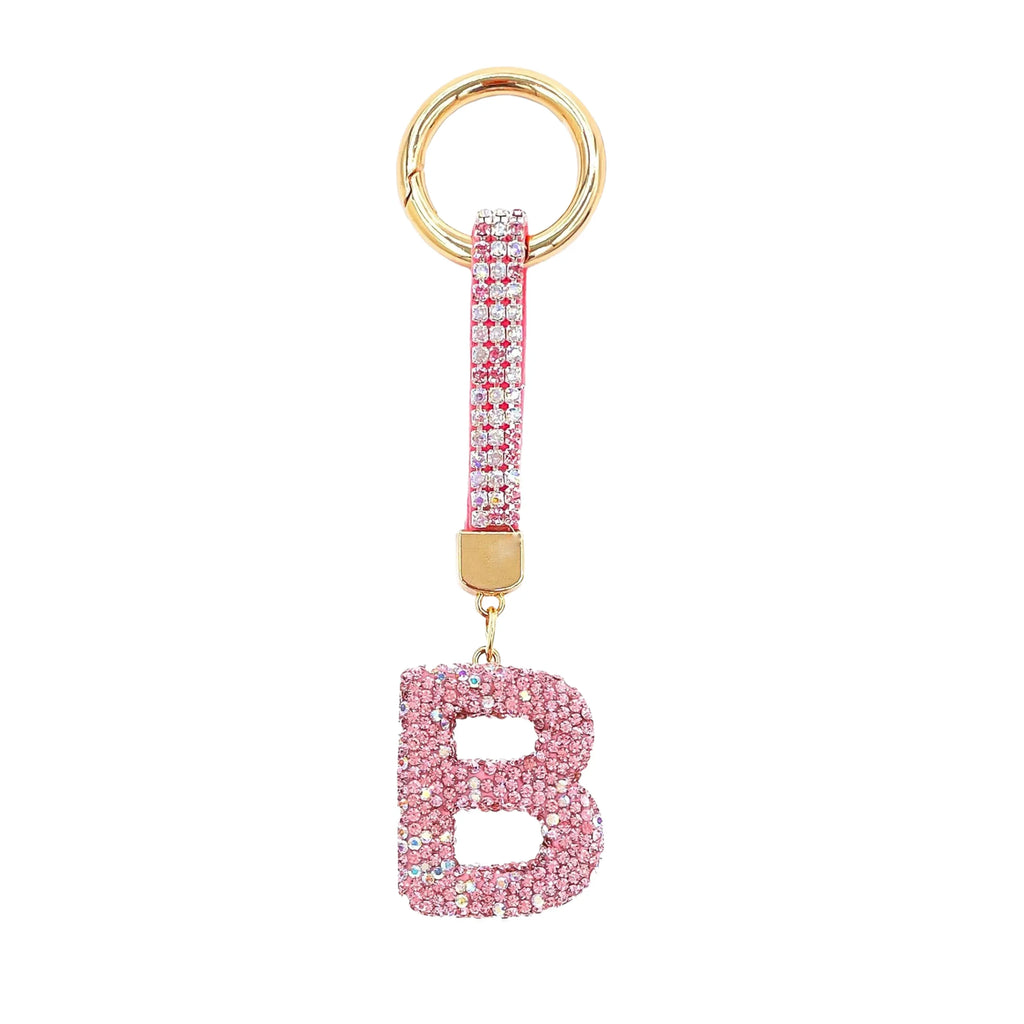 Sparkle Initial ¨C Bag Charm (Pink)