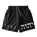 The YHWH Black Christian Mesh Shorts