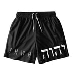 The YHWH Black Christian Mesh Shorts